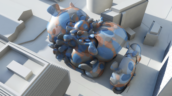 Render - vista aérea do projeto. Modelagem em Maya 2015 e render com MentalRay. 